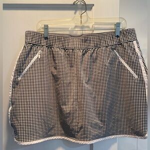 T by Talbots- Gingham Skort, Black/Cream, Size XLP